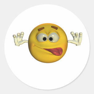 met Tonge Out 01 Ronde Sticker