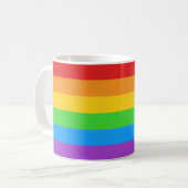Met trots een slok nemen: Regenboogvlag Koffiemok (Voorkant links)
