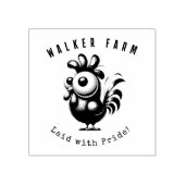 Met trots gelegd Grappige boerderij verse hen kip Rubberstempel (Afrduk)