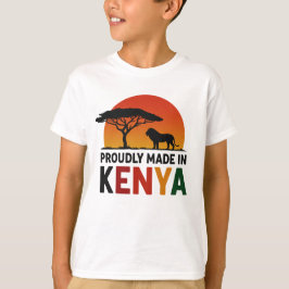 Met trots gemaakt in Kenia Afrikaanse safari T-shirt