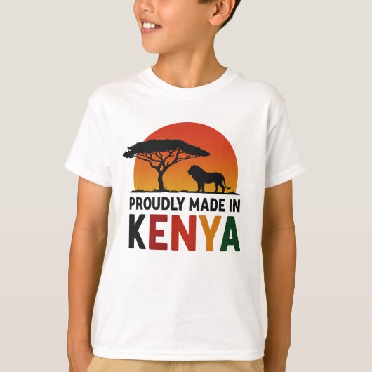Met trots gemaakt in Kenia Afrikaanse safari T-shirt (Voorkant)