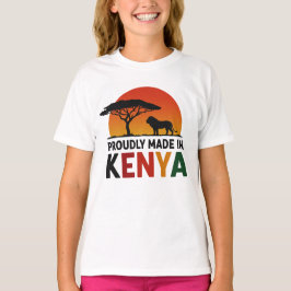 Met trots gemaakt in Kenia Afrikaanse safari T-shirt