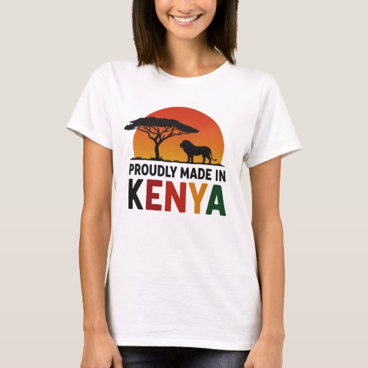Met trots gemaakt in Kenia Afrikaanse safari T-shirt (Voorkant)