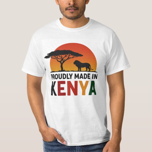 Met trots gemaakt in Kenia Afrikaanse safari T-shirt (Voorkant)