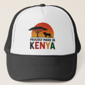 Met trots gemaakt in Kenia Afrikaanse safari Trucker Pet (Voorkant)