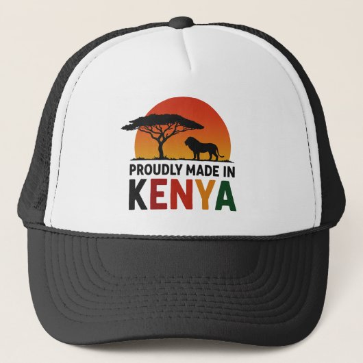 Met trots gemaakt in Kenia Afrikaanse safari Trucker Pet (Voorkant)