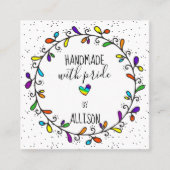 Met trots gemaakte regenboog dubbelzijdige hanglab vierkante visitekaartje (Voorkant)