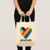 Met trots gemaakte regenbooghart aangepaste modern tote bag (Voorkant (product))