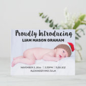 Met trots maken we het geboortebericht bekend aankondiging (Staand voorkant)