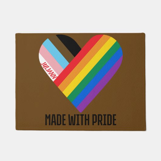 Met trots regenbooghart aangepast modern deurmat (Voorkant)