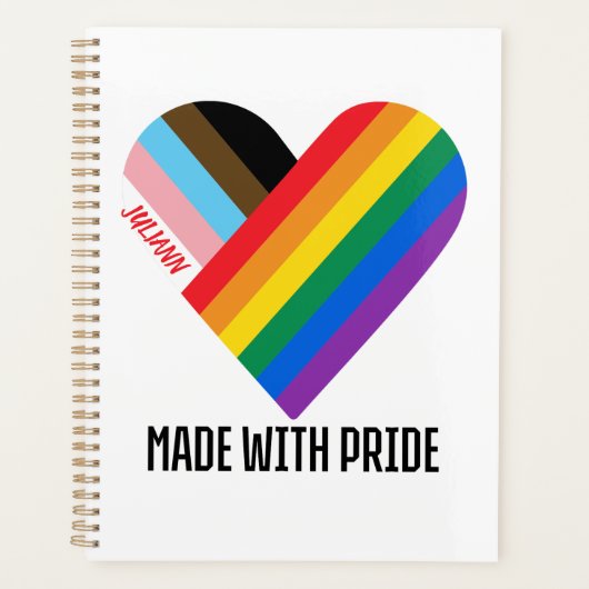 Met trots regenbooghart aangepast modern  planner (Voorkant)