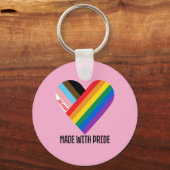 Met trots regenbooghart aangepast modern sleutelhanger (Achterkant)