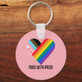 Met trots regenbooghart aangepast modern sleutelhanger (Voorkant)