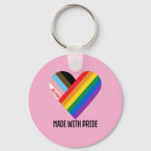Met trots regenbooghart aangepast modern sleutelhanger (Achterkant)