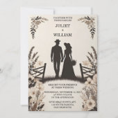 Met Tuin Bloemen Lente Hout Boho Rustieke Bruiloft Kaart (Voorkant)