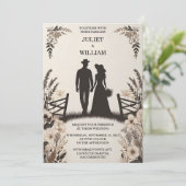 Met Tuin Bloemen Lente Hout Boho Rustieke Bruiloft Kaart (Staand voorkant)