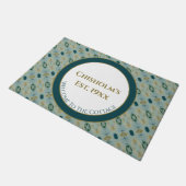 Met turkoois en lichtgroen patroon deurmat (Schuin)