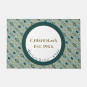 Met turkoois en lichtgroen patroon deurmat (Voorkant)