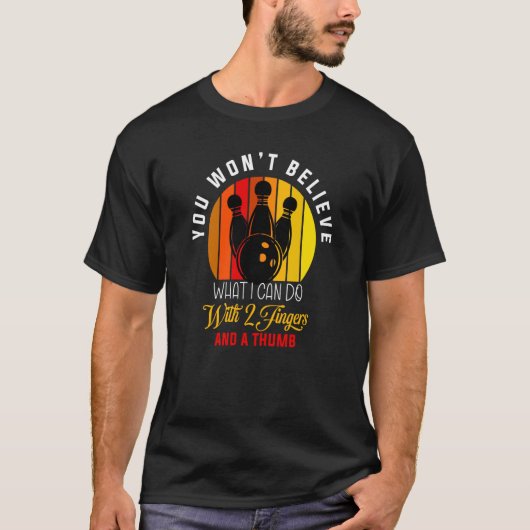 Met twee vingers en een duim Bowling T-shirt (Voorkant)