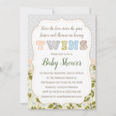 met tweelingen neutraal Baby shower Kaart (Voorkant)