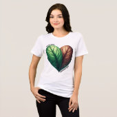 Met u/zonder u Leaf Heart Design Tri-Blend Shirt (Voorkant volledig)