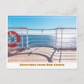 Met uitzicht op de railing van cruiseschip naar he briefkaart (Voorkant)