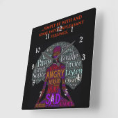 Met uw Feelings-wandklok met cijfers Vierkante Klok (Hoek)