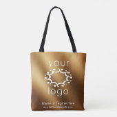 Met uw Logo over Smooth Faux Gold Tote Bag (Achterkant)