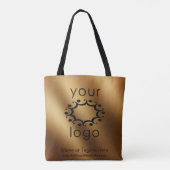 Met uw Logo over Smooth Faux Gold Tote Bag (Achterkant)