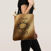 Met uw Logo over Smooth Faux Gold Tote Bag (Dichtbij)