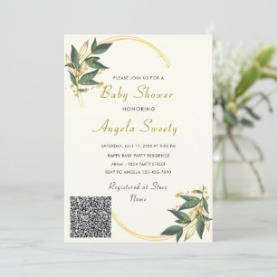 Met Uw QR Code Baby Shower Uitnodiging Voorbeeld