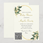 Met Uw QR Code Baby Shower Uitnodiging Voorbeeld (Voorkant / Achterkant)