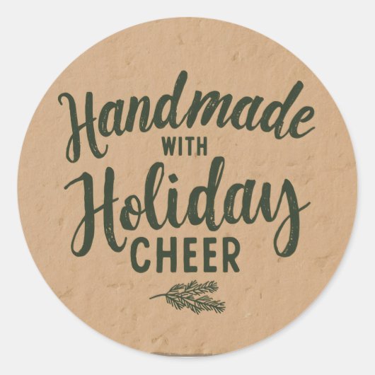 Met vakantiegroet met de hand gemaakt ronde sticker (Voorkant)