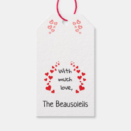 Met veel liefde cadeau Label (kan worden gepersona Cadeaulabel