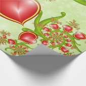 Met veel liefdesrode gele harten fractal Art Cadeaupapier (Hoek)