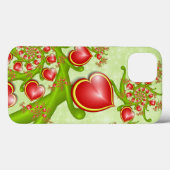 Met veel liefdesrode gele harten fractal Art Case-Mate iPhone Case (Achterkant (horizontaal))