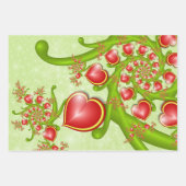 Met veel liefdesrode gele harten fractal Art Inpakpapier Vel (Voorkant 3)