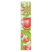 Met veel liefdesrode gele harten fractal Art Korte Tafelloper (Voorkant)