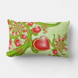 Met veel liefdesrode gele harten fractal Art Kussen