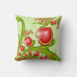 Met veel liefdesrode gele harten fractal Art Kussen