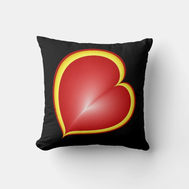 Met veel liefdesrode gele harten fractal Art Kussen (Voorkant)