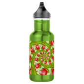 Met veel liefdesrode gele harten fractal Art Waterfles (Rechts)