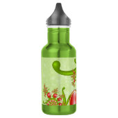 Met veel liefdesrode gele harten fractal Art Waterfles (Links)