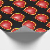 Met veel liefdesrode gele harten fractal Patroon Cadeaupapier (Hoek)