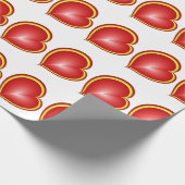 Met veel liefdesrode gele harten fractal Patroon Cadeaupapier (Hoek)