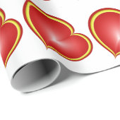 Met veel liefdesrode gele harten fractal Patroon Cadeaupapier (Rol Hoek)