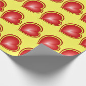 Met veel liefdesrode gele harten fractal Patroon Cadeaupapier (Hoek)