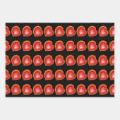 Met veel liefdesrode gele harten fractal Patroon Inpakpapier Vel (Voorkant 3)