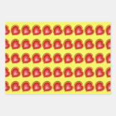 Met veel liefdesrode gele harten fractal Patroon Inpakpapier Vel (Voorkant 3)