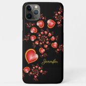 Met veel liefdesrood geel hart fractal art name Case-Mate iPhone case (Achterkant)